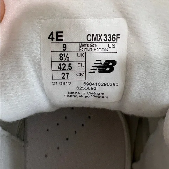 New Balance 336 Men’s Sneakers White Gray Size 9 Leather Running Walking Shoes - Picture 8 of 8